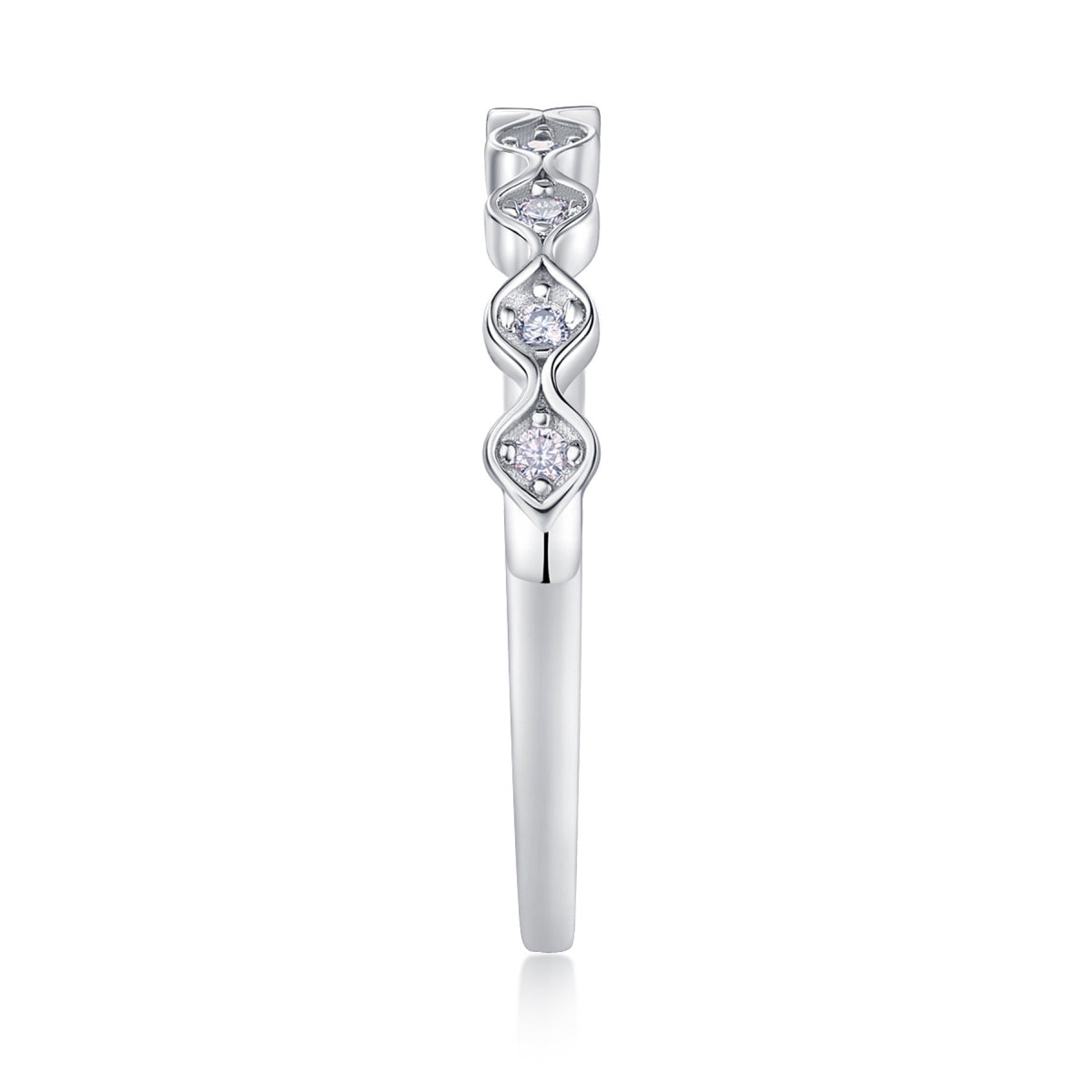 Bruma Moissanite Band Ring in Sterling Silver