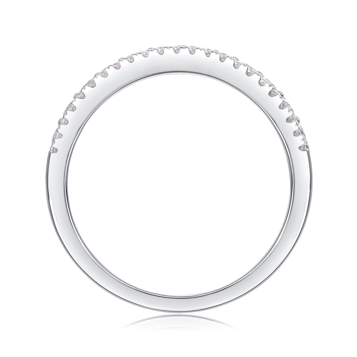 Marinaio Moissanite Band Ring in Sterling Silver