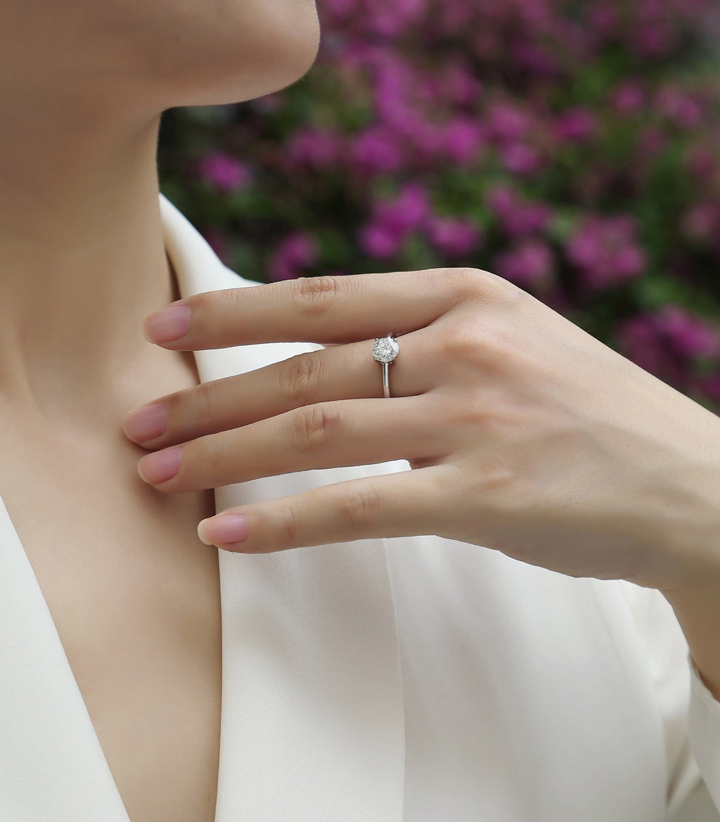 Sweet Nothing 1 Carat Moissanite Solitaire Ring in Sterling Silver