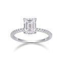 Chosen Emerald-Cut Moissanite Solitaire Ring in Sterling Silver