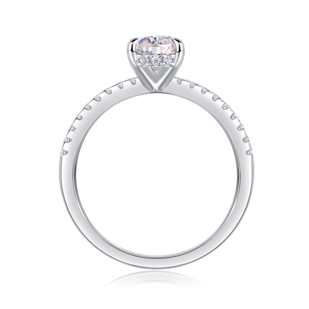 Dreaming Pear-Cut Moissanite Solitaire Ring in Sterling Silver