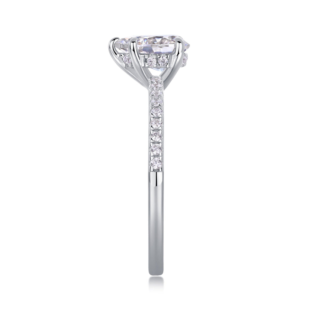 Dreaming Pear-Cut Moissanite Solitaire Ring in Sterling Silver