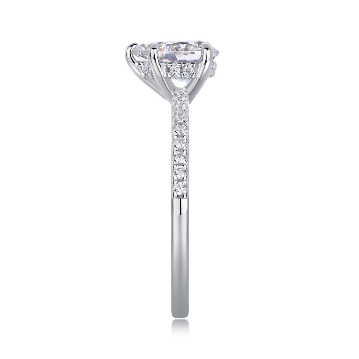 Dreaming Pear-Cut Moissanite Solitaire Ring in Sterling Silver