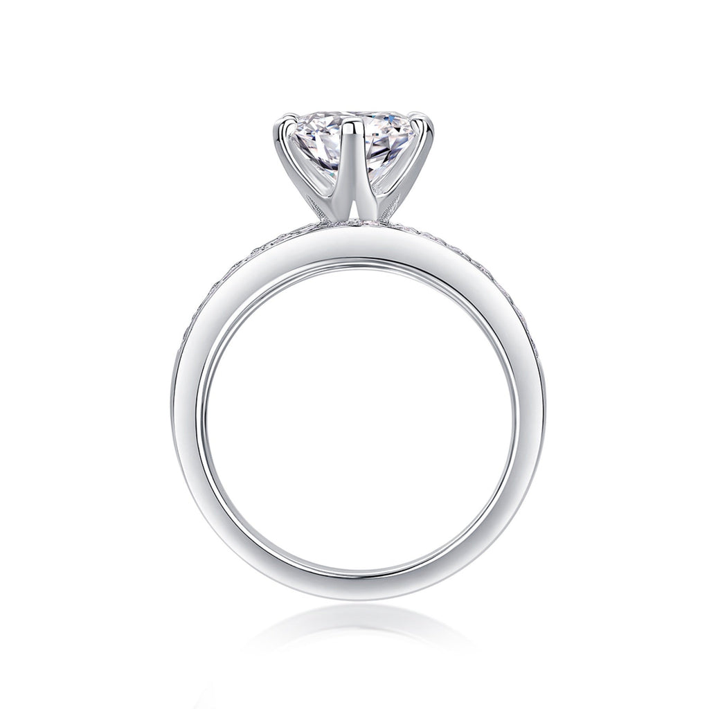 Surge 2 Carat Moissanite Halo Ring in Sterling Silver
