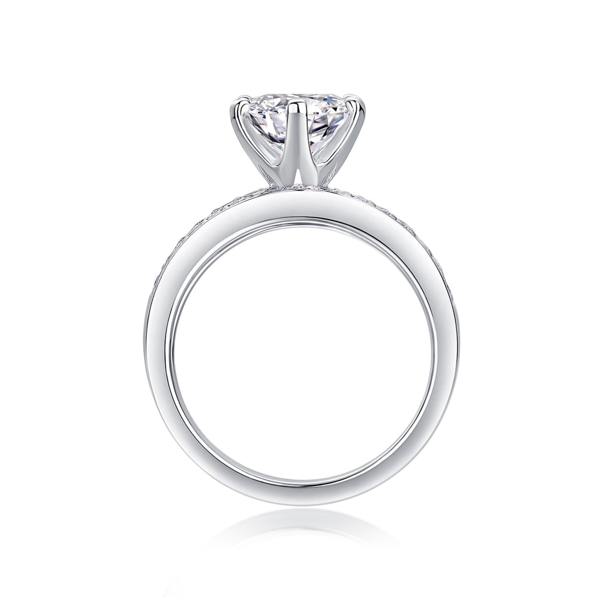 Surge 2 Carat Moissanite Halo Ring in Sterling Silver
