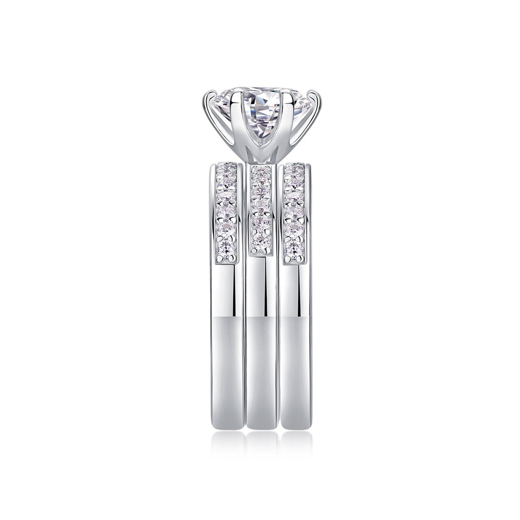 Surge 2 Carat Moissanite Halo Ring in Sterling Silver