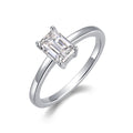 Composure Emerald-Cut Moissanite Solitaire Ring in Sterling Silver