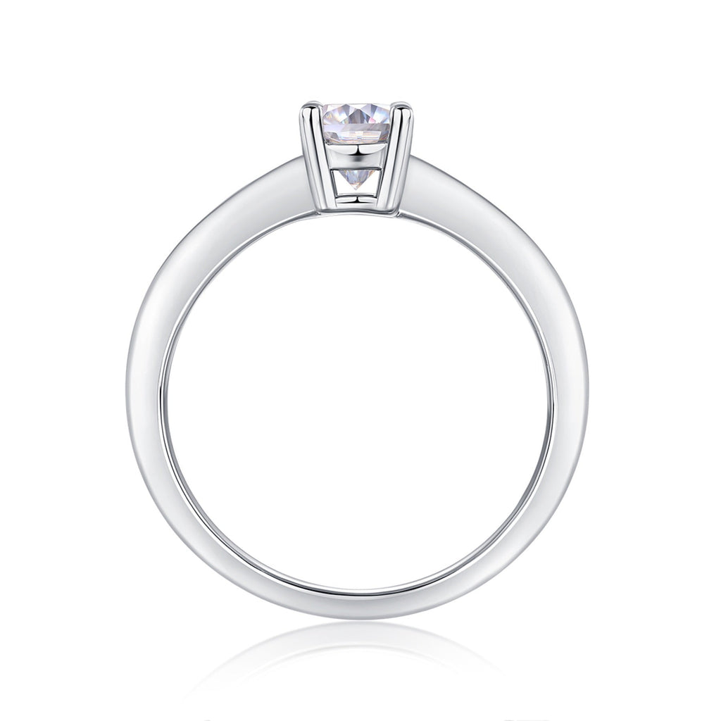 Constant Oval-Cut Moissanite Solitaire Ring in Sterling Silver