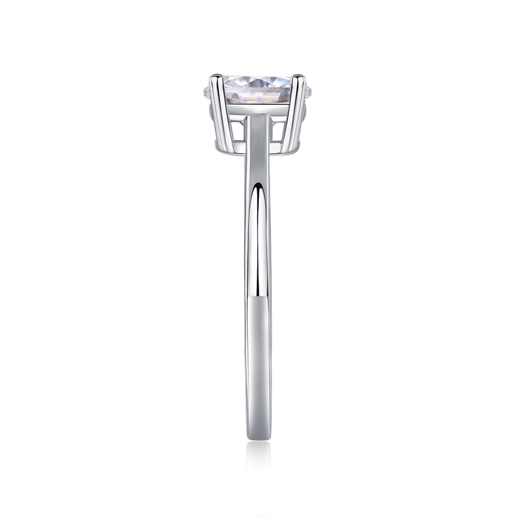 Constant Oval-Cut Moissanite Solitaire Ring in Sterling Silver