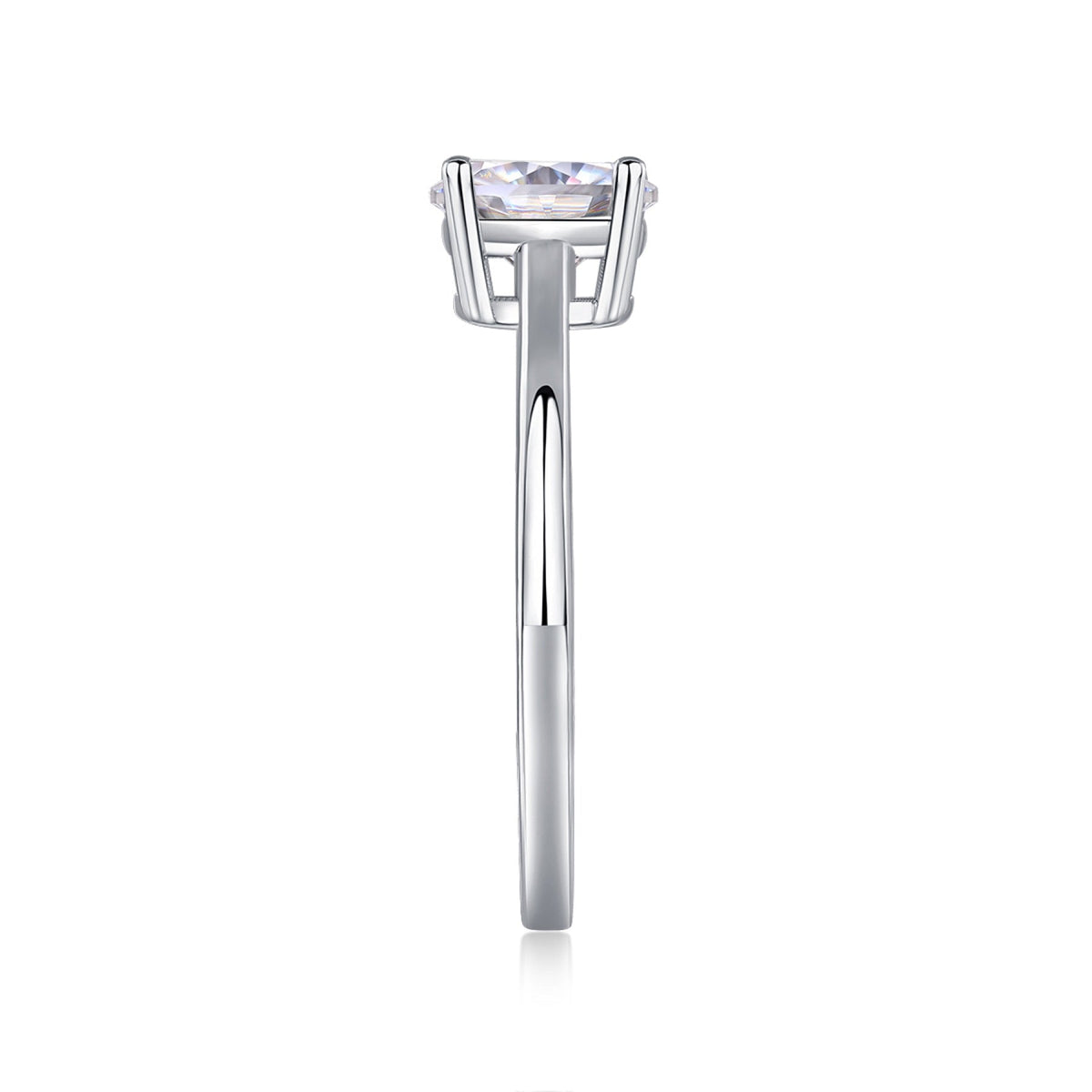 Constant Oval-Cut Moissanite Solitaire Ring in Sterling Silver