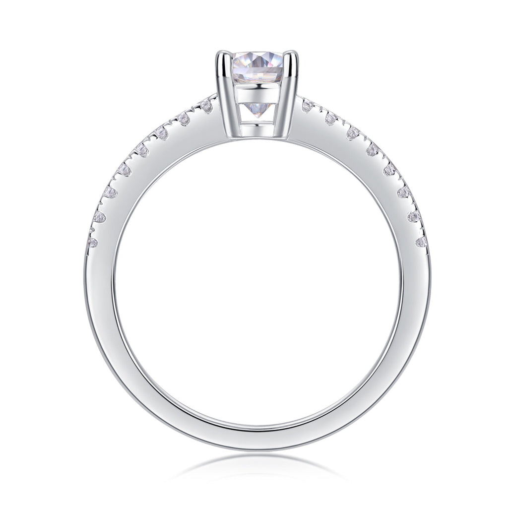 Delight Moissanite Solitaire Ring in Sterling Silver