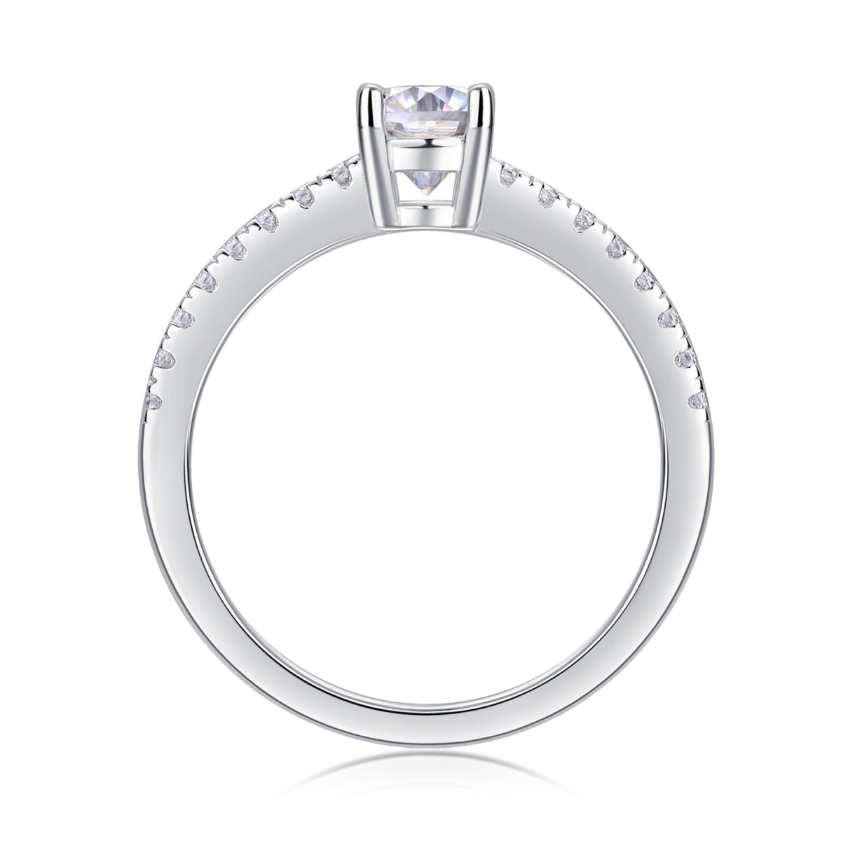Delight Moissanite Solitaire Ring in Sterling Silver