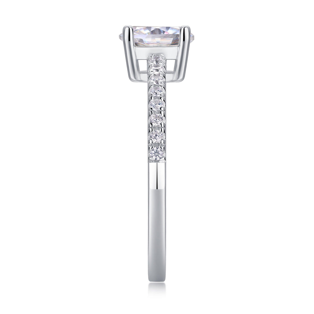 Delight Moissanite Solitaire Ring in Sterling Silver