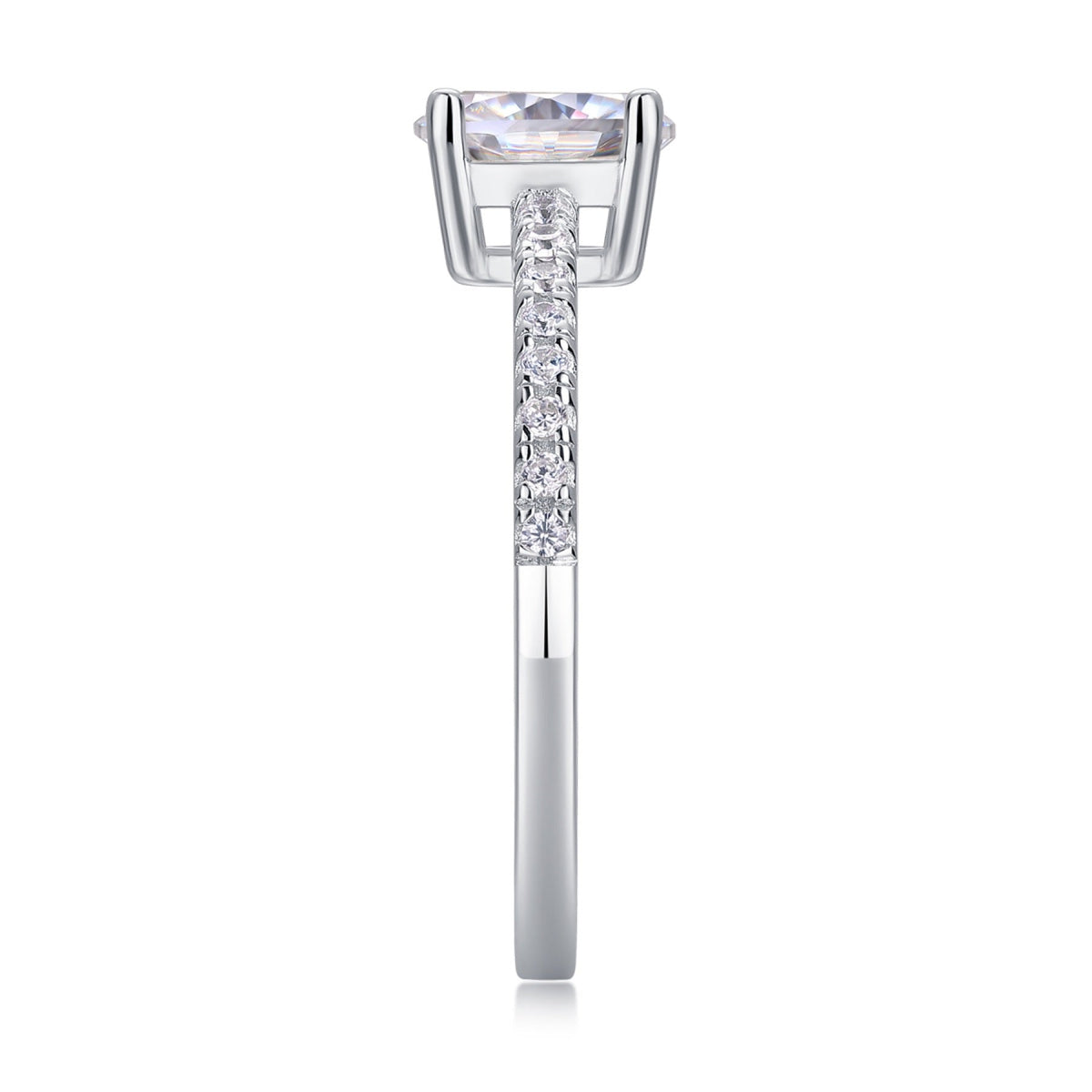 Delight Moissanite Solitaire Ring in Sterling Silver