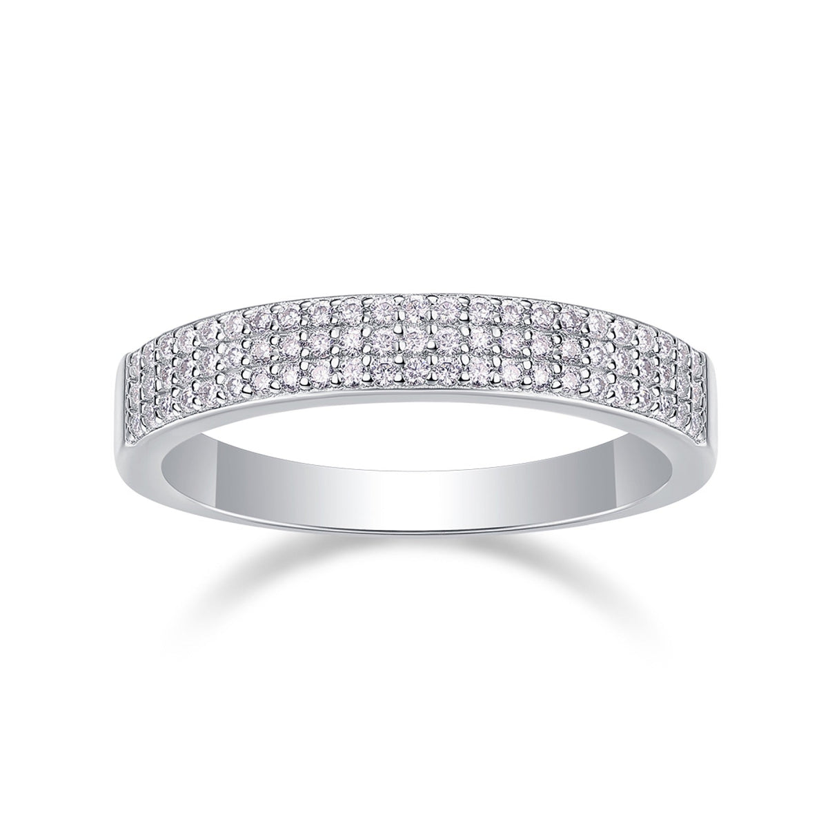 Alato Moissanite Band Ring in Sterling Silver