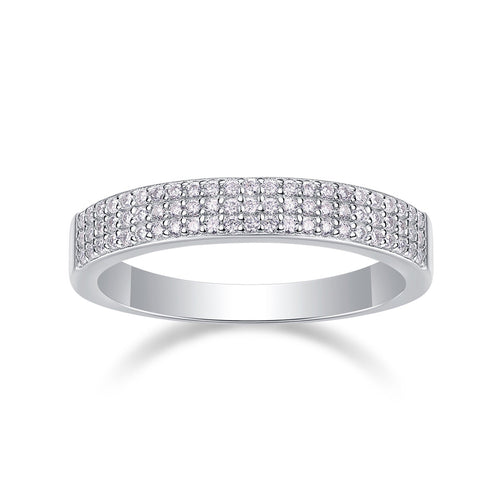 Alato Moissanite Band Ring in Sterling Silver