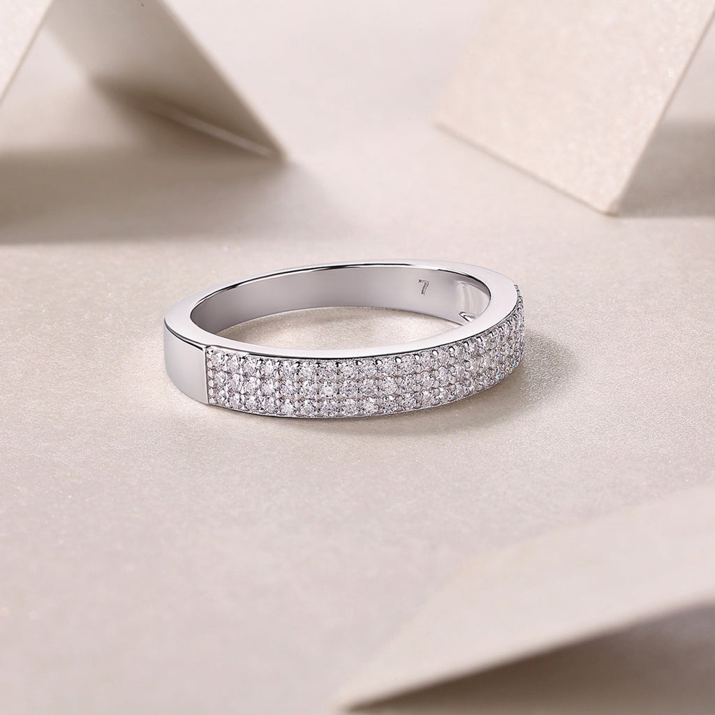 Alato Moissanite Band Ring in Sterling Silver