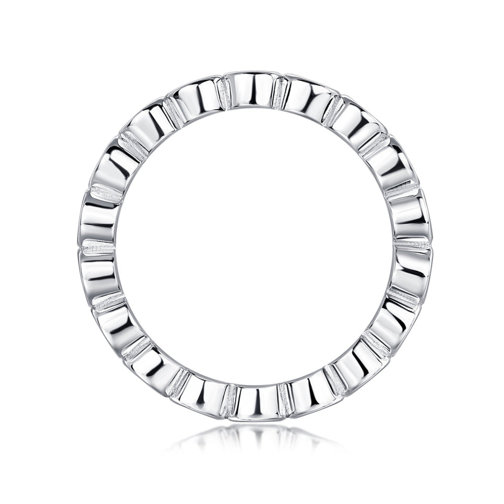 Emergence Moissanite Eternity Band Ring in Sterling Silver