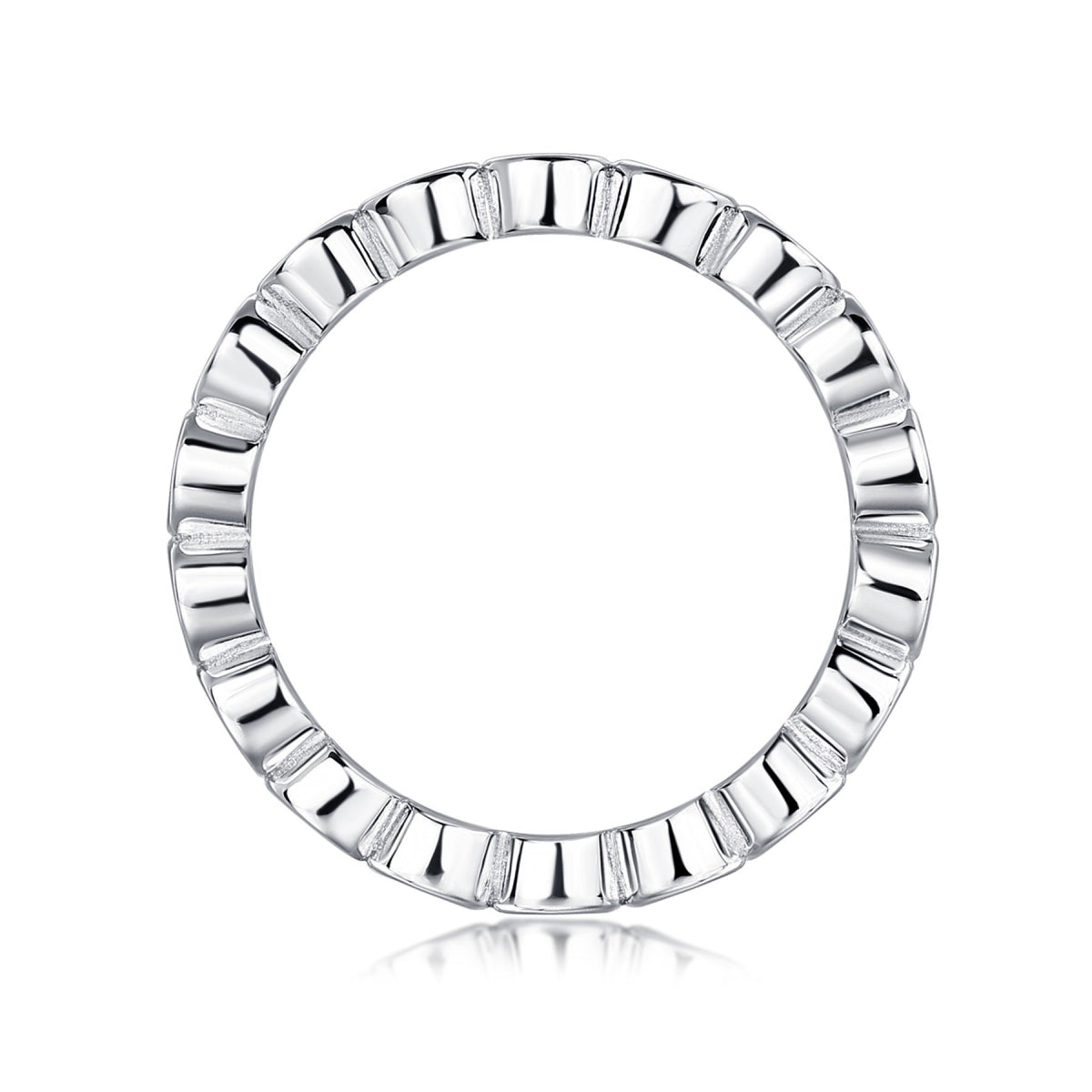 Emergence Moissanite Eternity Band Ring in Sterling Silver