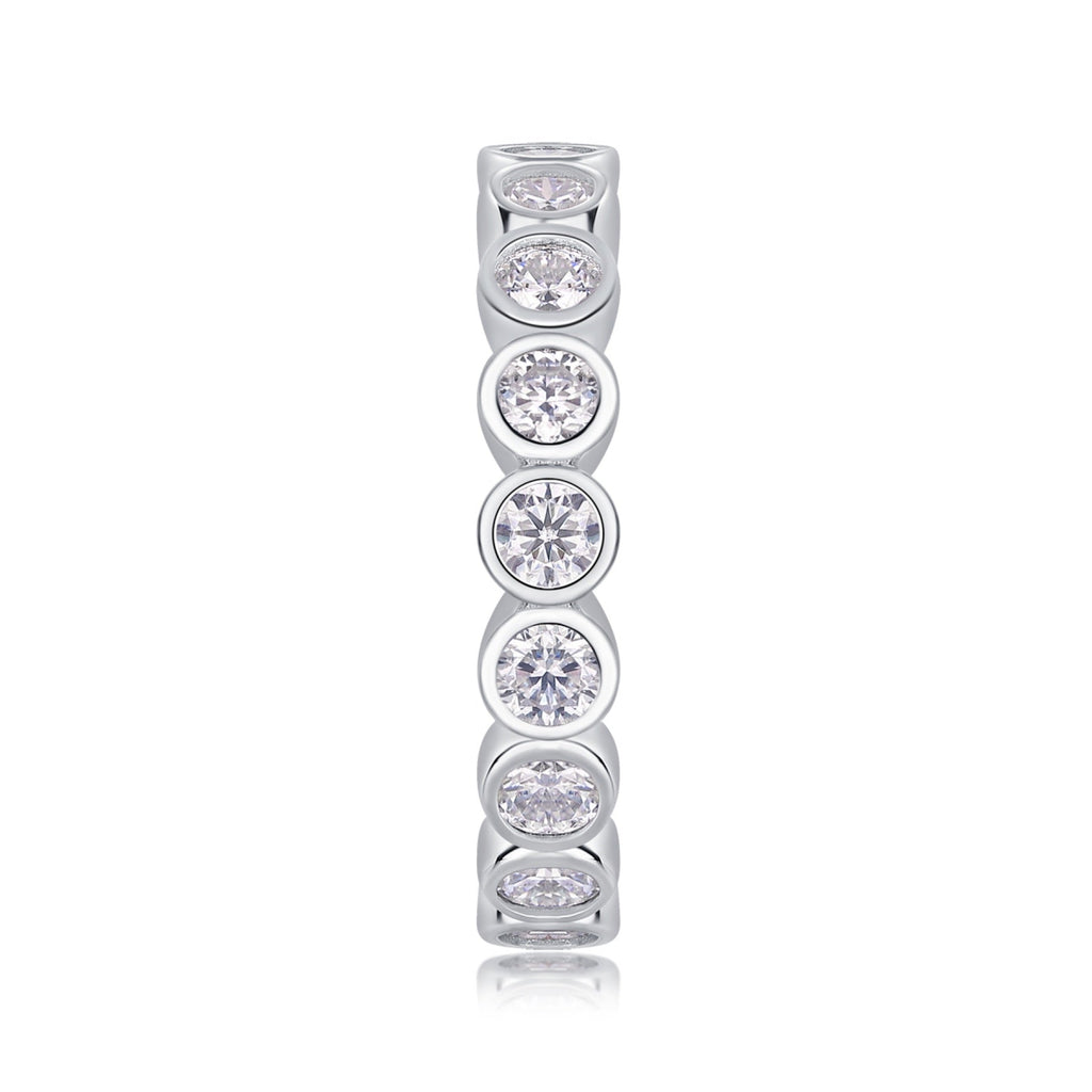 Emergence Moissanite Eternity Band Ring in Sterling Silver