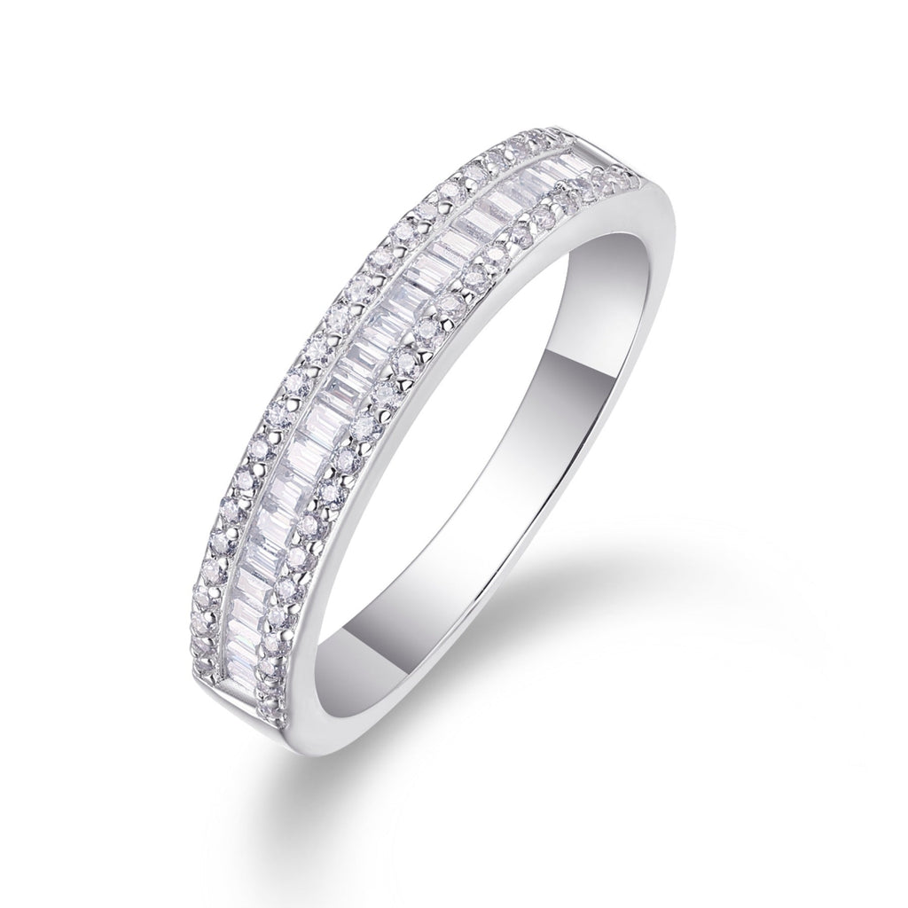 Idyll Moissanite Band Ring in Sterling Silver
