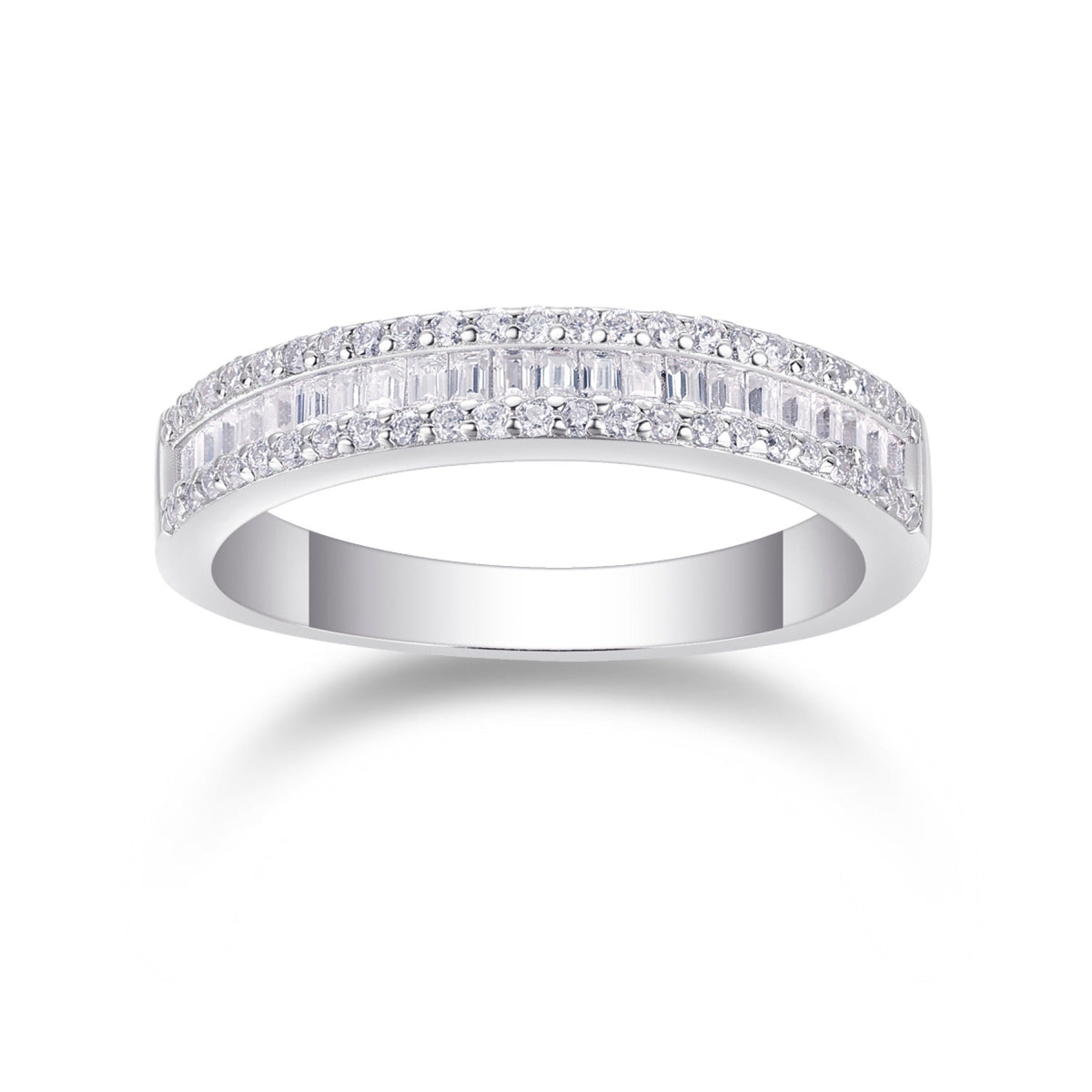 Idyll Moissanite Band Ring in Sterling Silver