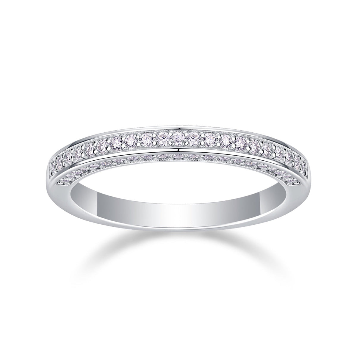 Reach Moissanite Band Ring in Sterling Silver