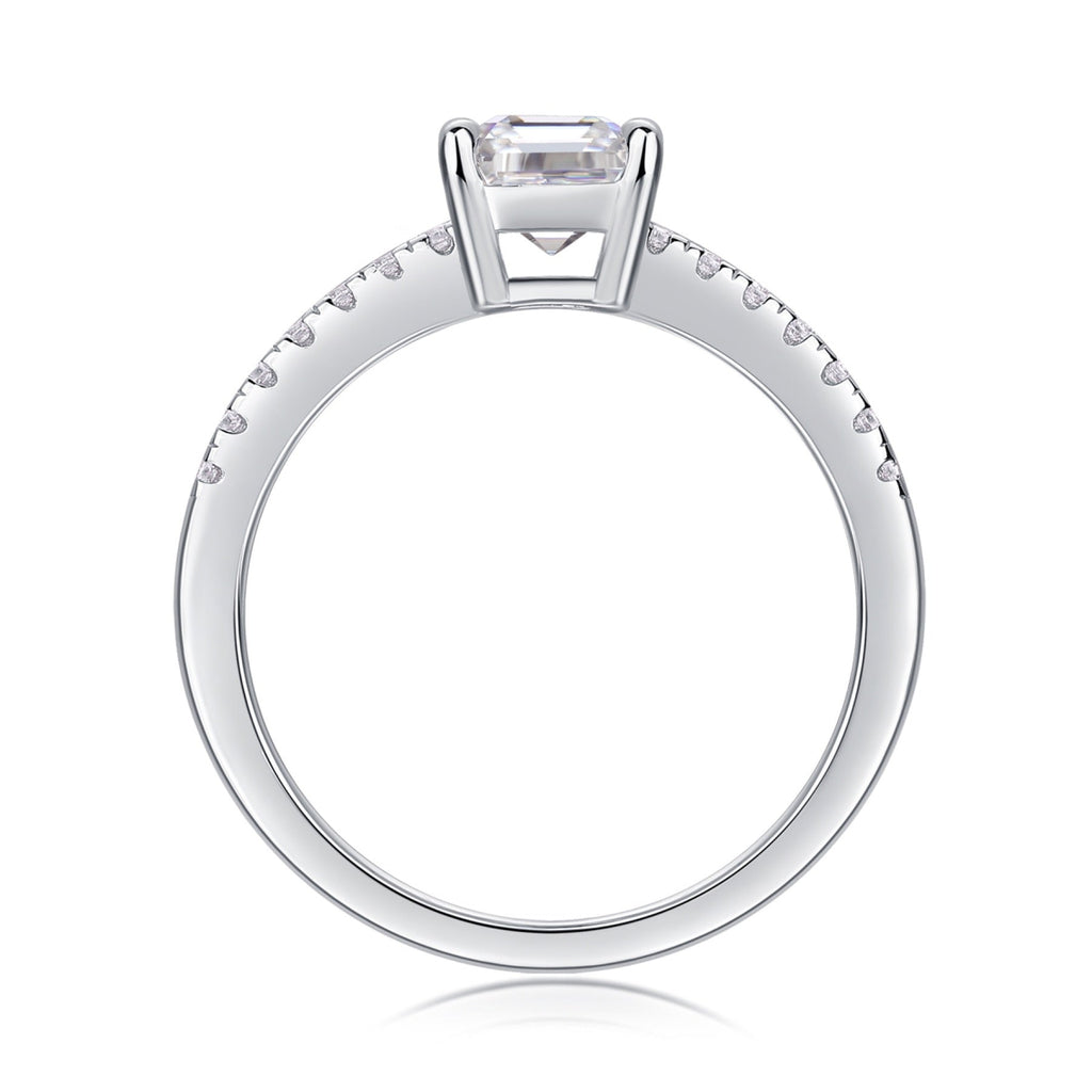 Awaken Cushion-Cut Moissanite Solitaire Ring in Sterling Silver