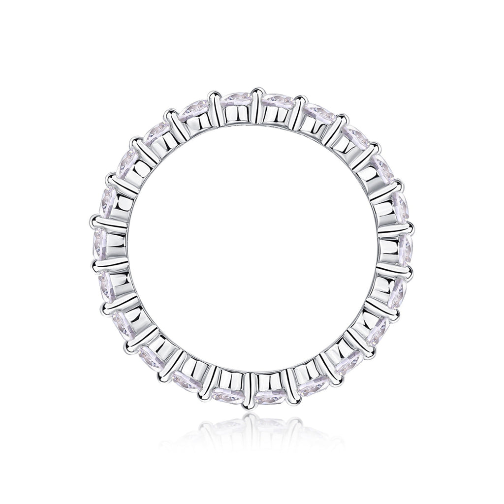 Freeze Moissanite Eternity Band Ring in Sterling Silver