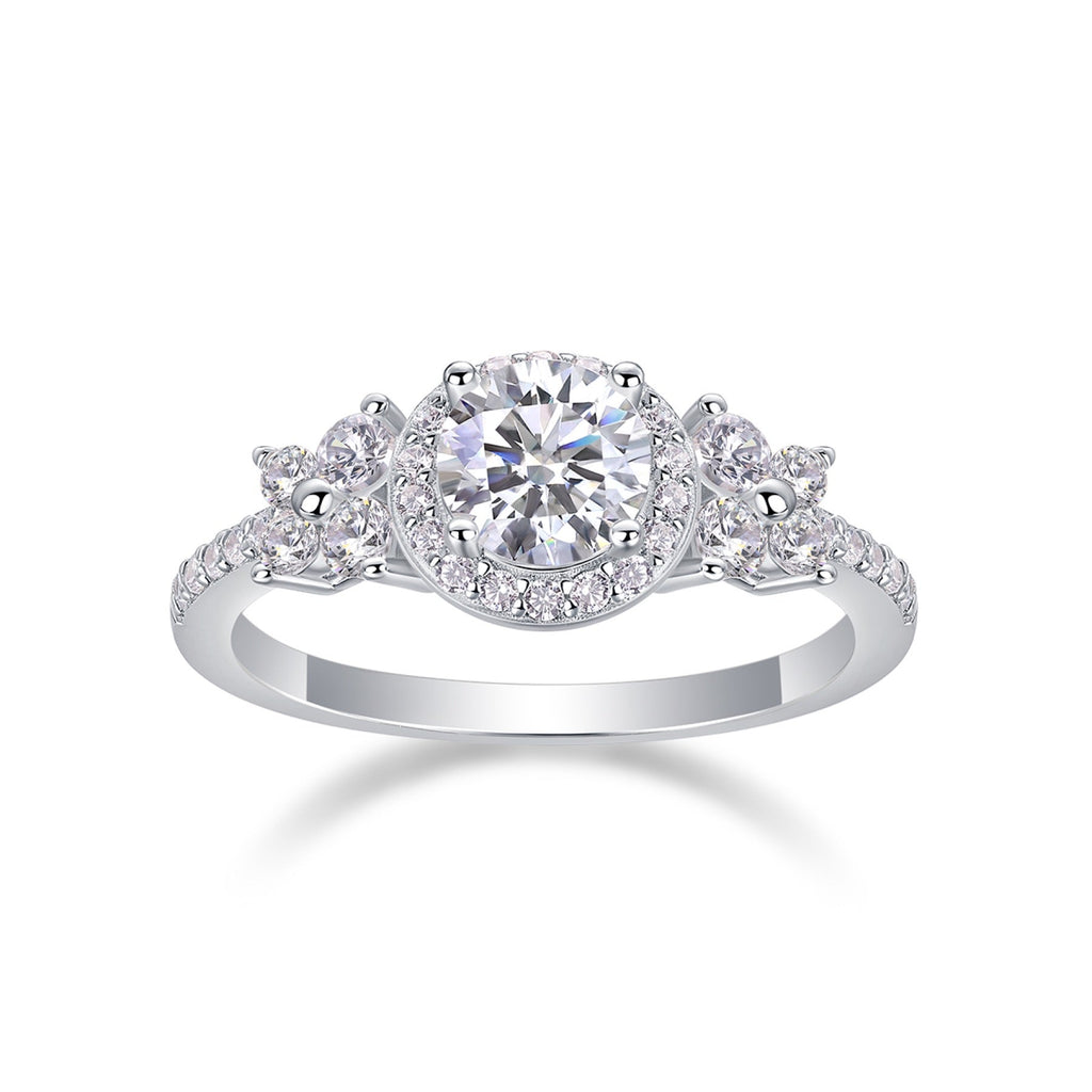 Heartstring Moissanite Solitaire Ring in Sterling Silver