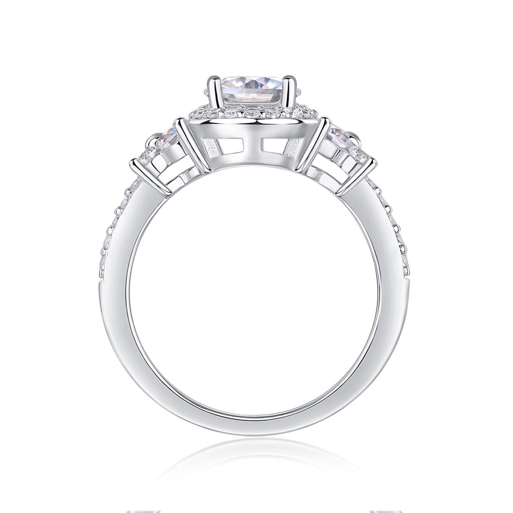 Heartstring Moissanite Solitaire Ring in Sterling Silver