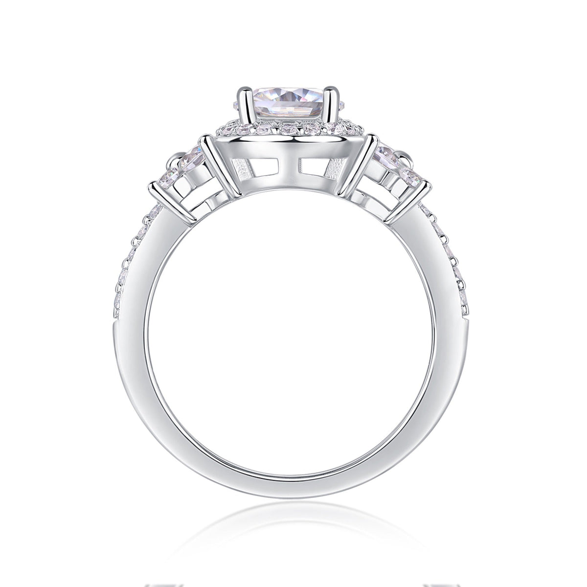 Heartstring Moissanite Solitaire Ring in Sterling Silver