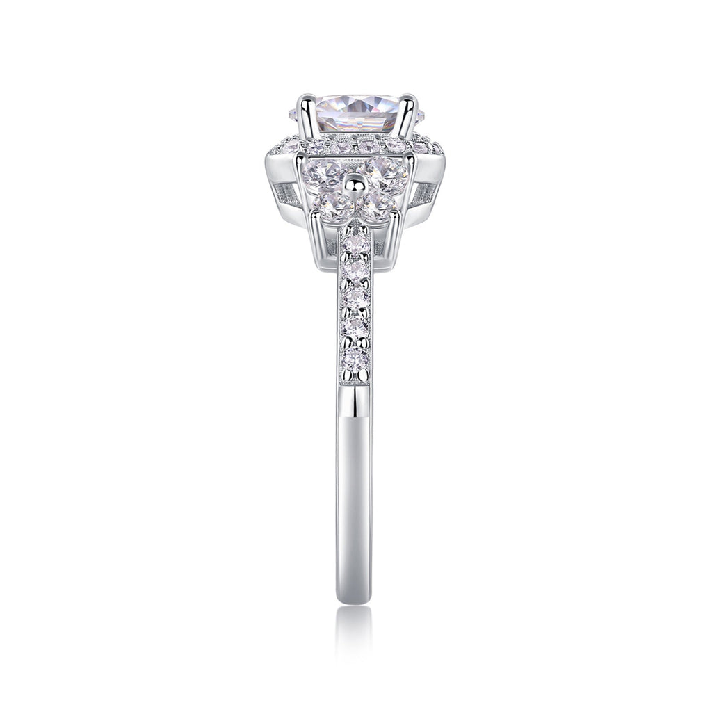 Heartstring Moissanite Solitaire Ring in Sterling Silver