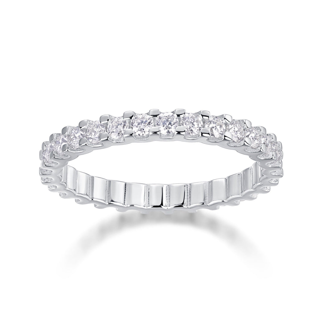 Wishes Moissanite Eternity Band Ring in Sterling Silver