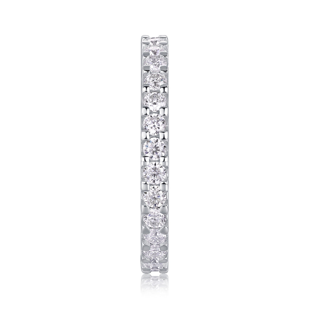 Wishes Moissanite Eternity Band Ring in Sterling Silver