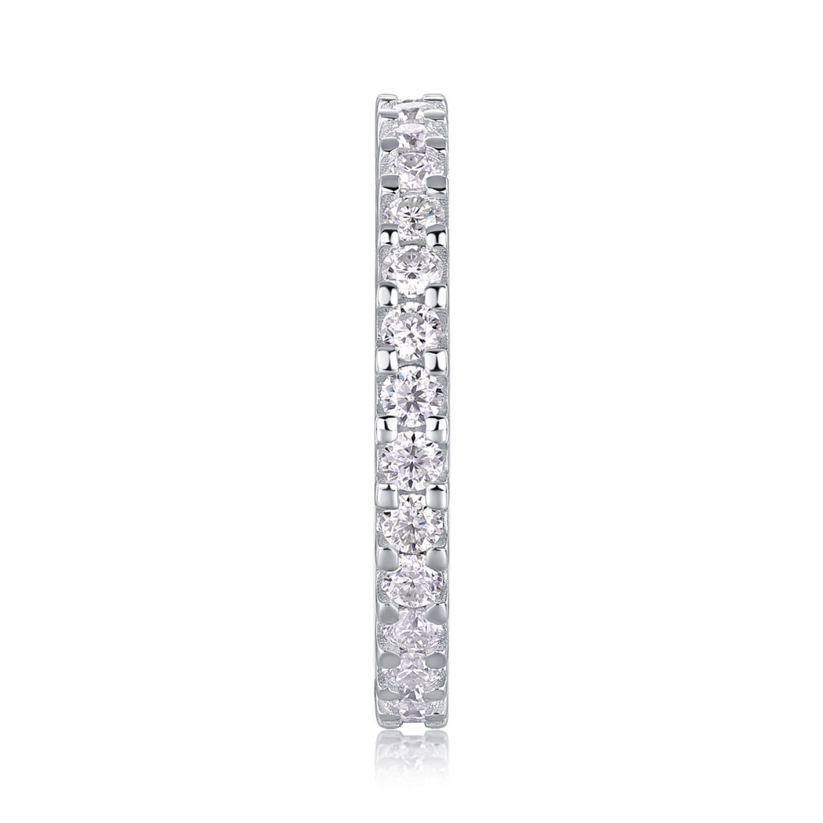 Wishes Moissanite Eternity Band Ring in Sterling Silver
