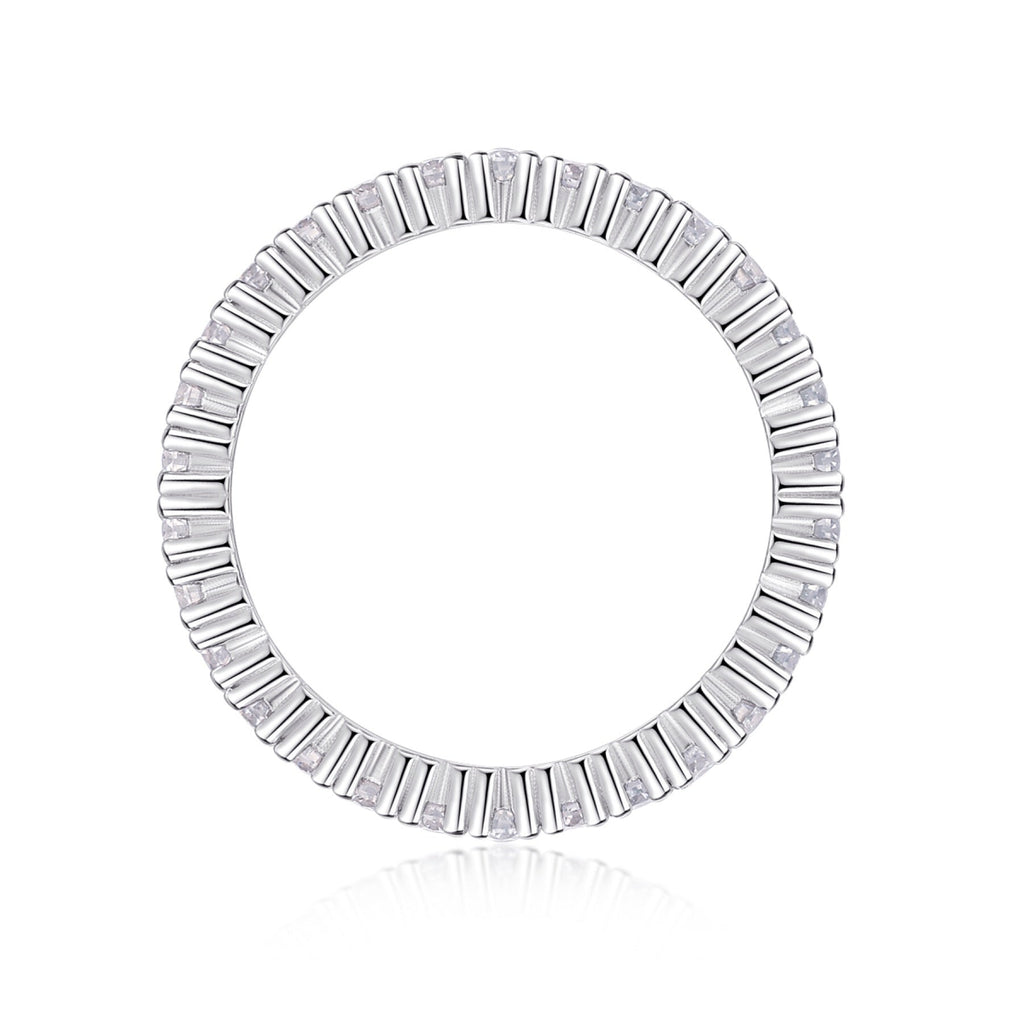 Pirouette Moissanite Eternity Band Ring in Sterling Silver