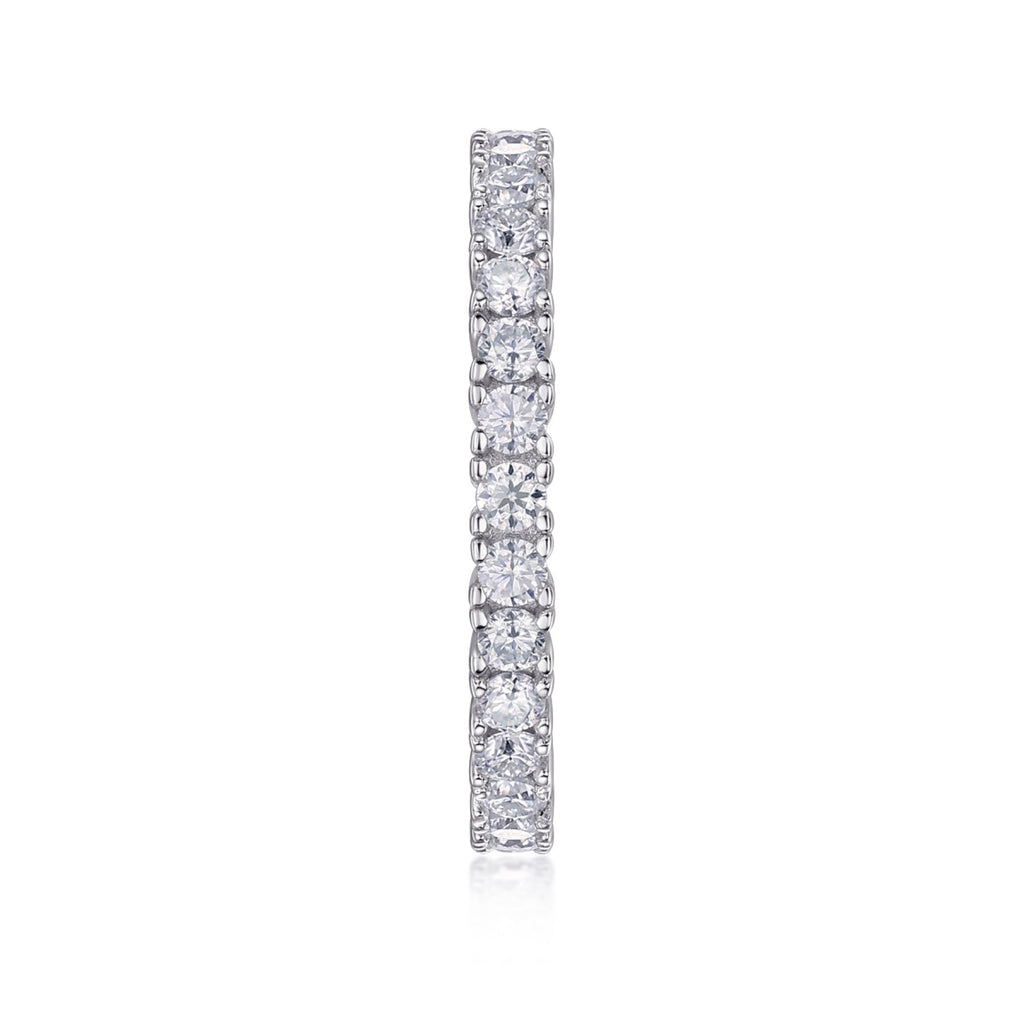 Pirouette Moissanite Eternity Band Ring in Sterling Silver