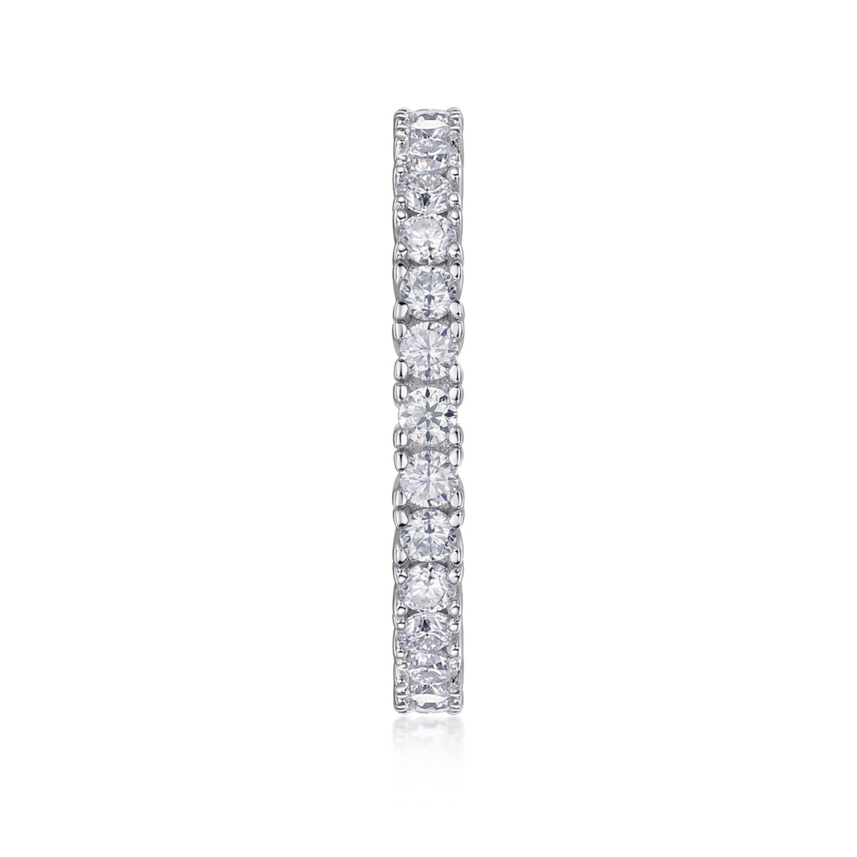 Pirouette Moissanite Eternity Band Ring in Sterling Silver