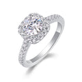 Vicino Moissanite Halo Ring in Sterling Silver