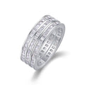Verdant Moissanite Band Ring in Sterling Silver