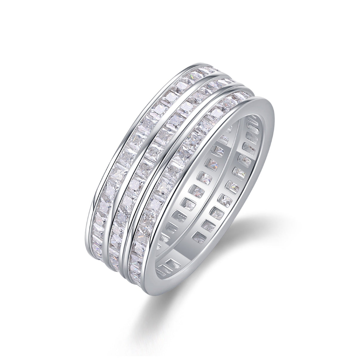 Verdant Moissanite Band Ring in Sterling Silver