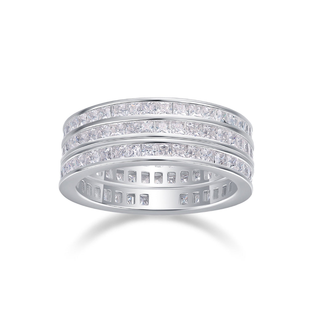 Verdant Moissanite Band Ring in Sterling Silver