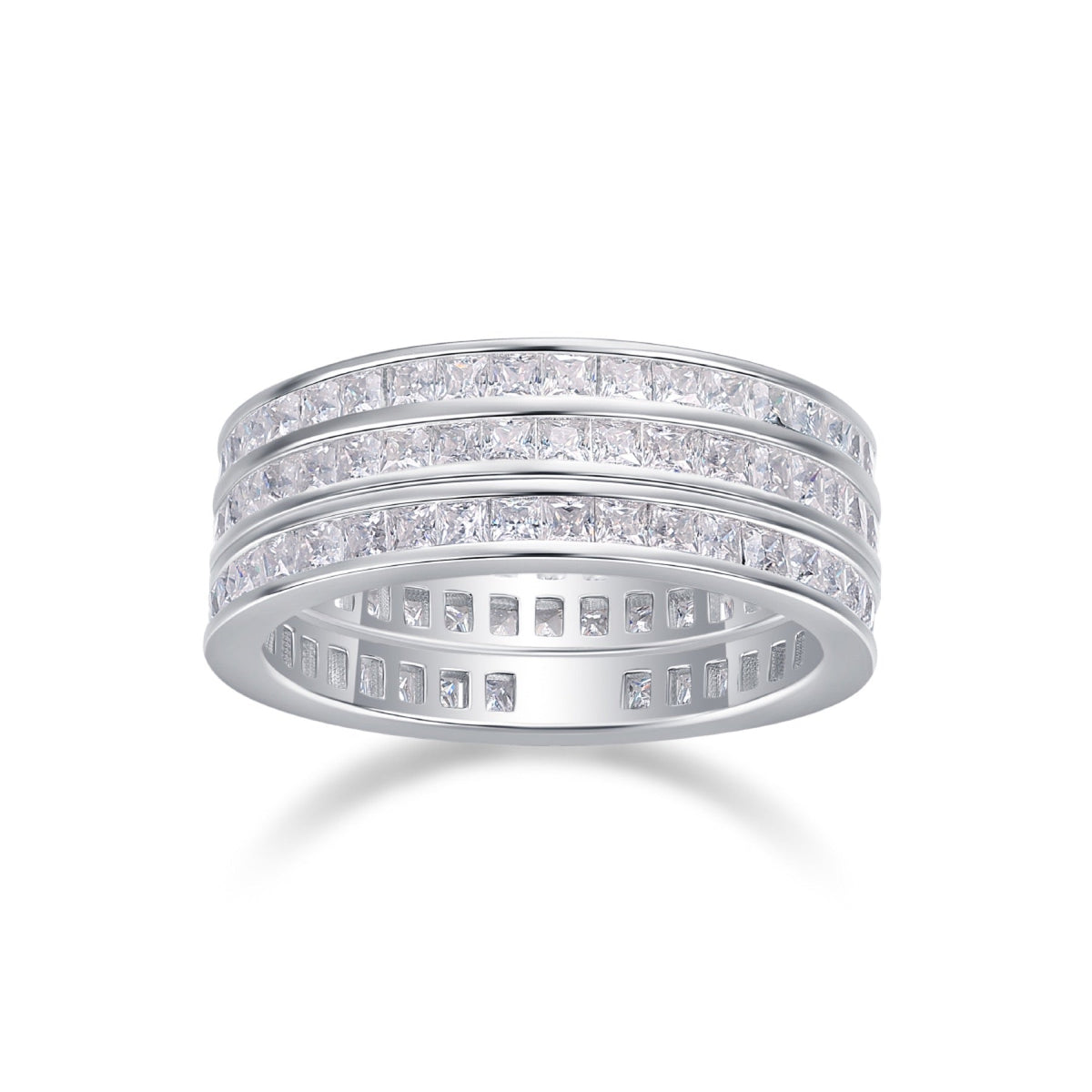 Verdant Moissanite Band Ring in Sterling Silver