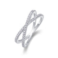 Intertwine Moissanite Band Ring in Sterling Silver