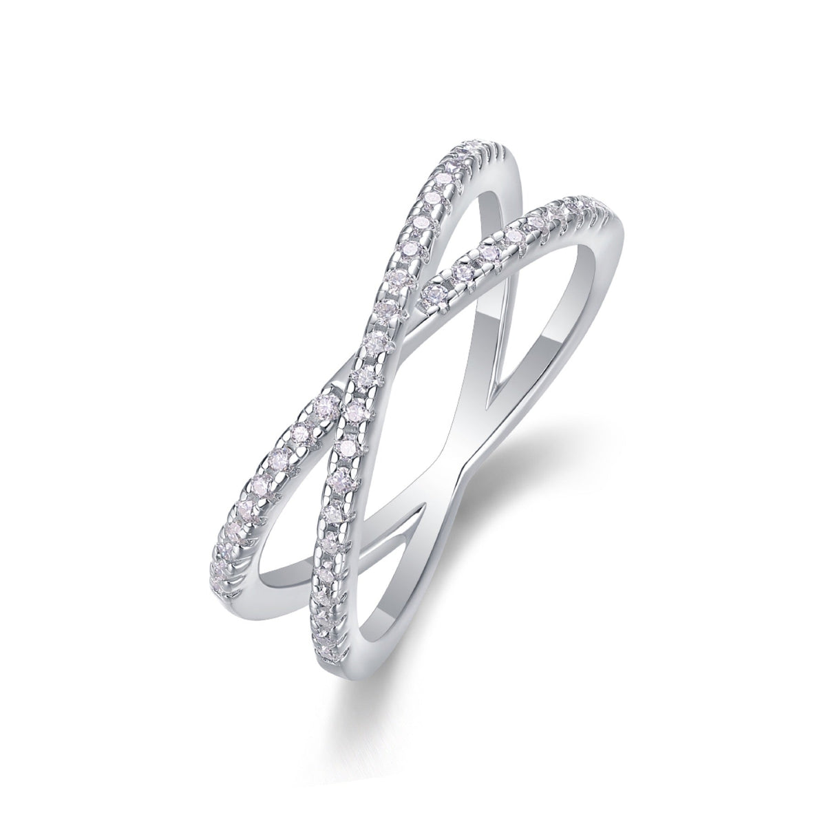 Intertwine Moissanite Band Ring in Sterling Silver