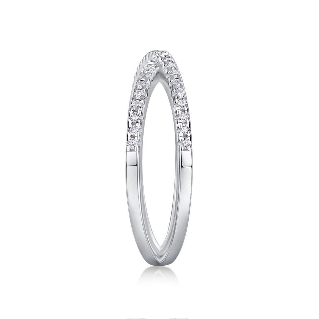Intertwine Moissanite Band Ring in Sterling Silver