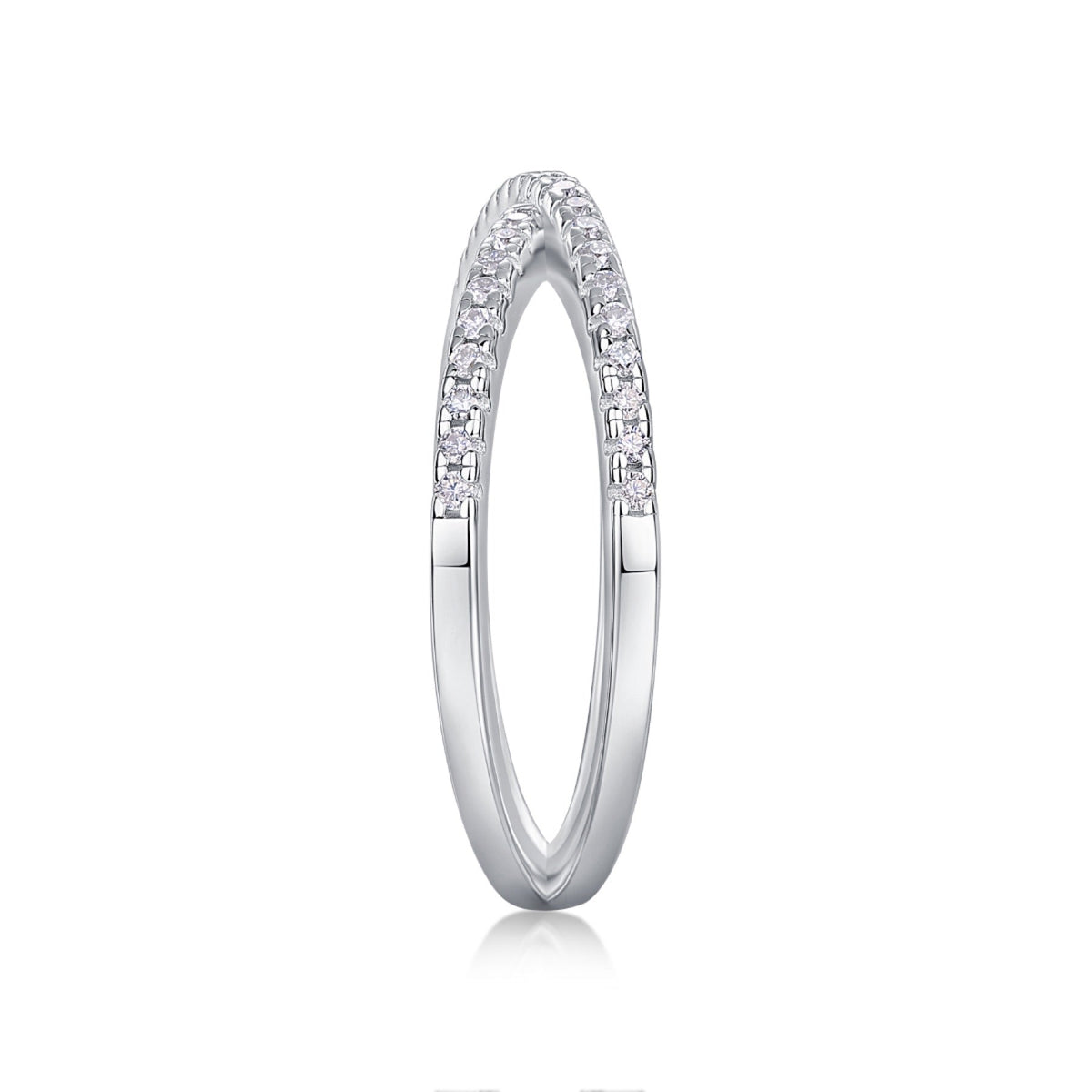 Intertwine Moissanite Band Ring in Sterling Silver
