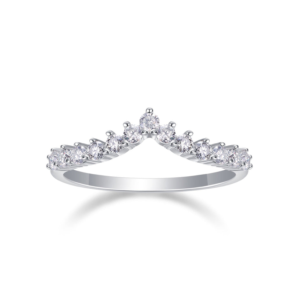 Tiara Moissanite Band Ring in Sterling Silver