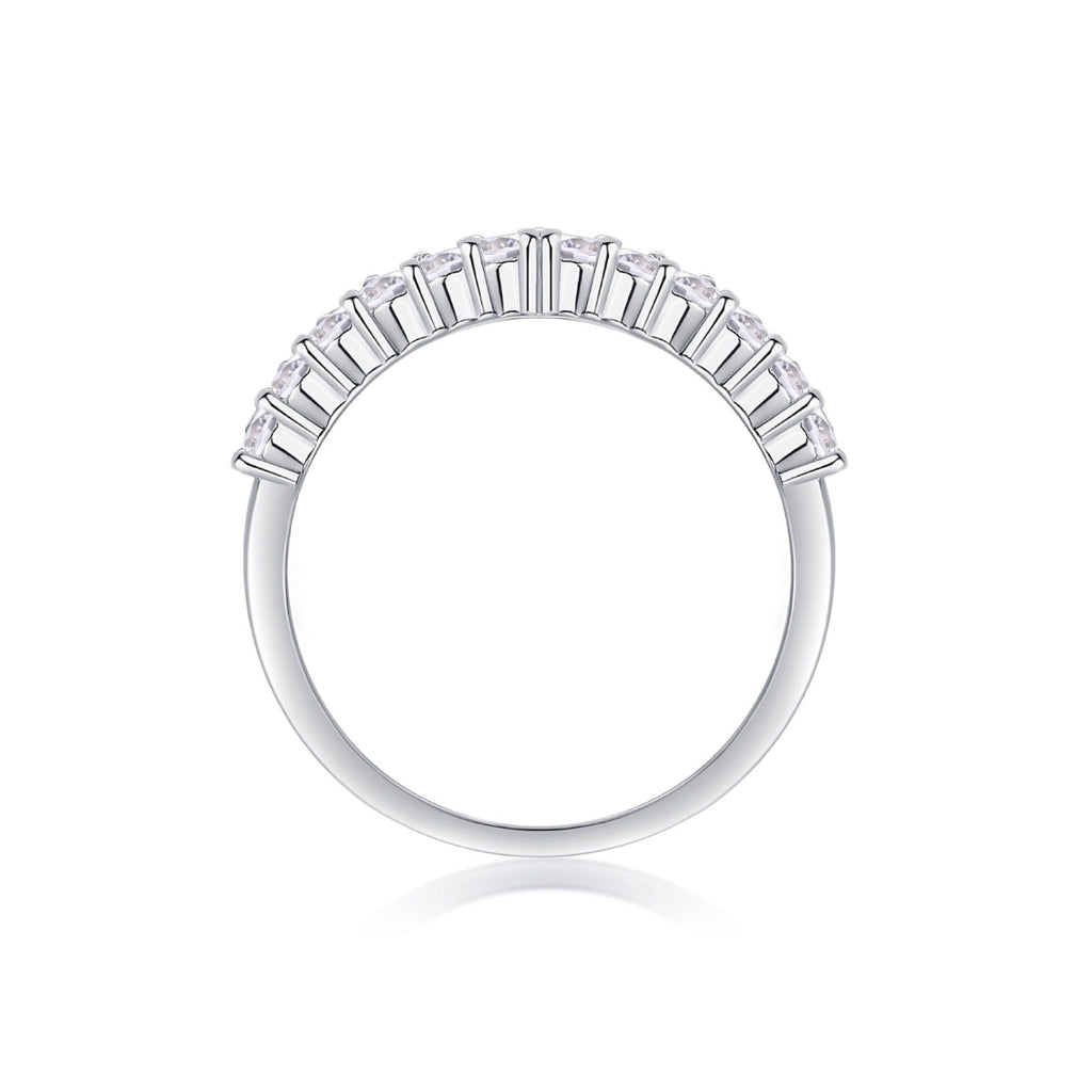 Tiara Moissanite Band Ring in Sterling Silver